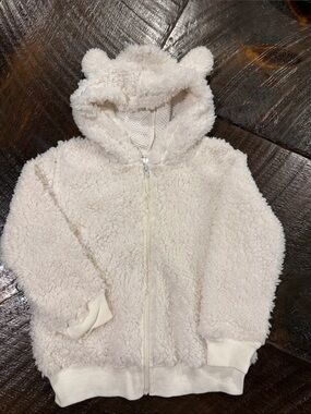 Kidgets Cream Sherpa Zip-Up Hoodie with Ear Hood